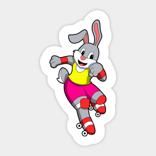 Rabbit at Inline skating with Inline skates & Helm Sticker